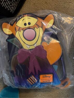 Loungefly Disney Tigger Colorblock Backpack - Orange, Purple, Yellow, Pink, Blue